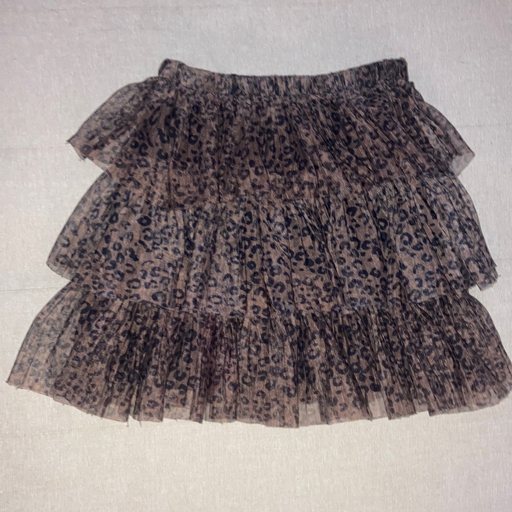 Girl’s Zara Cheetah Ruffle‎ Skirt size 11-12